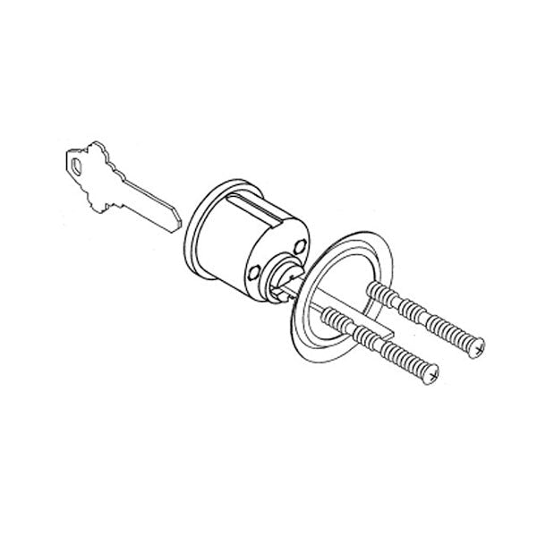 Adams Rite 8736 5-pin rim cylinder with Schlage C keyway for commercial aluminum door exit devices
