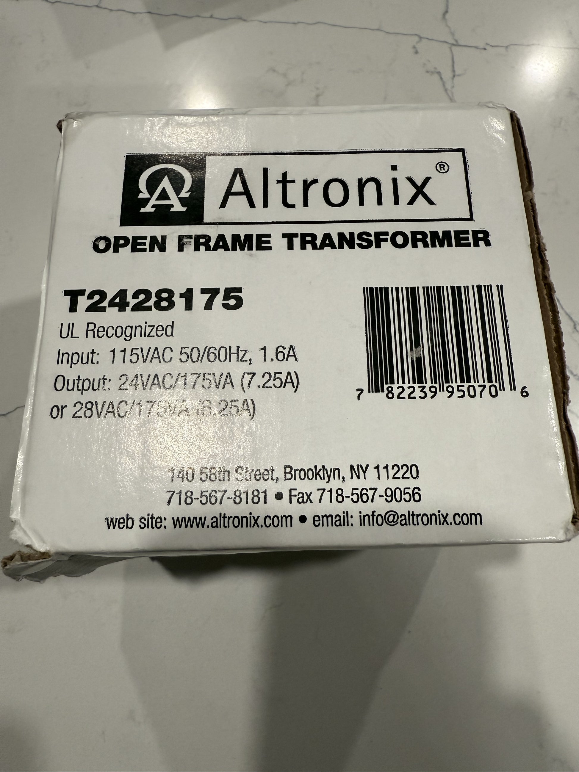 Altronix T2428175 24VAC 75VA Class 2 plug-in transformer for access control, security, and fire alarm systems, providing reliable low-voltage AC power for professional installations.
